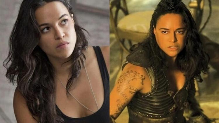 Antes e depois de Michelle Rodriguez em "Velozes e Furiosos" - Divulgação/Universal/Paramount - Divulgação/Universal/Paramount